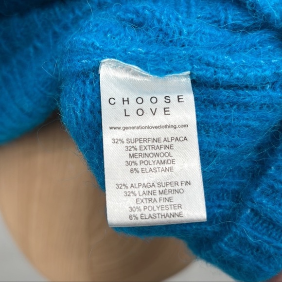 🆕Generation Love Merino/Alpaca Wool Sweater Angelina Star Teal Silver Blue - Picture 10 of 13